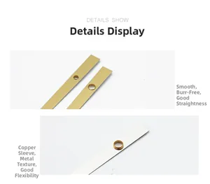 Detail show of smooth metal clock hands with high precision and copper bushings