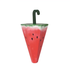 Creative watermelon-shaped paper candy gift box with a green umbrella handle design