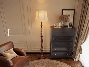 Detail of vintage French style waterproof rug with anti-fouling texture for living room