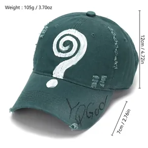 Berretto da baseball verde scuro in stile vintage con logo a spirale e lavaggio