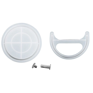 DIY round ice bucket and handle resin silicone mold set with silver metal hardware