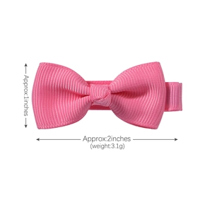 Hot pink handmade grosgrain ribbon hair bow clip for girls 2 x 1 inch size 3.1g