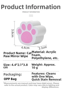 Detailed view of cat claw shaped mirror sponge for bathroom stain and lime removal