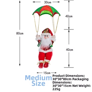 Detailed size specifications for a hanging Christmas Santa Claus parachute decor (80cm height)