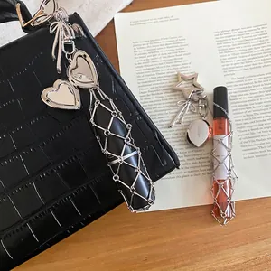 Silver Metal Keychain Copper Alloy Heart Star Clasp Locket Long Tassel Bow Bag Charm Pendant Unique Accessory For Women