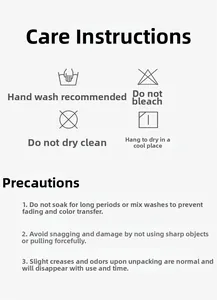 Instructions de lavage détaillées et étiquettes d'entretien pour chapeaux de soleil enfants