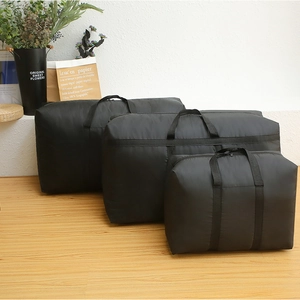 Three-piece set of black waterproof Oxford cloth moving bags in large and medium sizes