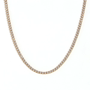 Elegante vergoldete 2mm Tennis-Halskette mit funkelnden Zirkonia-Steinen für Damen