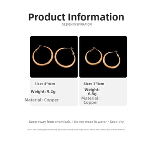Tabella dettagliata delle dimensioni per orecchini a cerchio in oro 18k da 4cm e 3cm