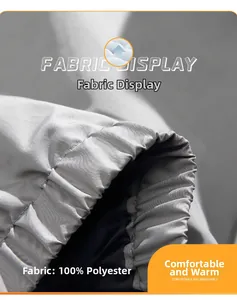 Detail of grey 100% polyester fabric texture and elastic ribbed cuff on men's jacket