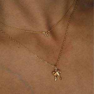 Bowknot Necklace Copper Rhinestone Inlaid Dainty Bow Butterfly Pendant Clavicle Chain Elegant Minimalist Jewelry For Women