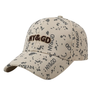 Casquette de baseball beige avec imprimé lettres NY&GD et broderie 3D de qualité