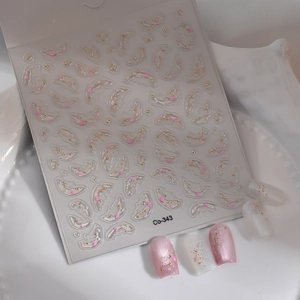 3D star and moon jelly nail art stickers with gold stamping and crystal finish Co-343