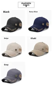 Détails de broderie de haute qualité sur divers coloris de casquettes de baseball