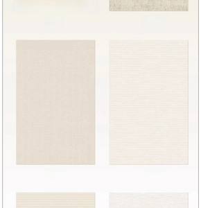Detailed macro view of four cream-colored woven rug fabric samples with diverse textures