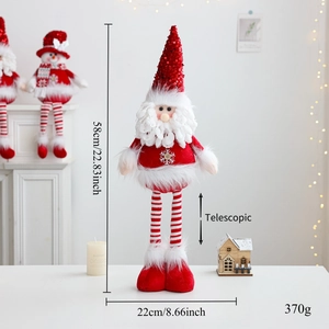 Tabella delle taglie dettagliata per Babbo Natale di peluche telescopico con dimensioni