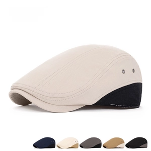 British style patchwork newspaper cap for men with retro design and metal air vents