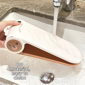Detail of adjustable cream and brown plastic shoe rack with easy-clean PP material