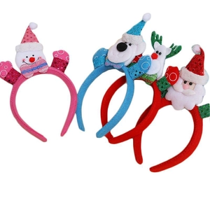 LED Christmas headbands featuring Santa, reindeer and snowman designs for festive parties
