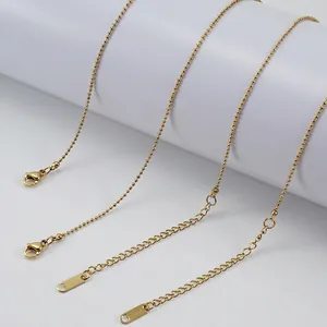 Round Bead Chain Necklace 18K Gold Plated Stainless Steel Minimalist Choker Clavicle Chain Jewelry For Women