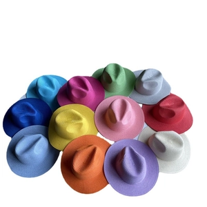 Classic fedora straw sun hats for beach vacations available in 12 vibrant colors