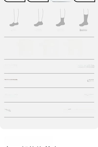 Size chart for silk business socks showing crew lengths and material specifications