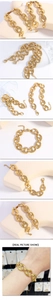 Close-up of 18K gold plated coffee bean link bracelet with lobster clasp on a wrist