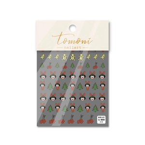 Autocollants nail art 3D de Noël avec motifs de bonhomme de pain d'épices et renne