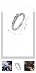 Macro detail of adjustable twist rope ring with inner diameter measurement of 17.6mm