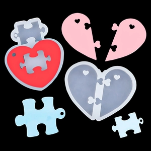 Creatieve hartpuzzel siliconen mal voor DIY hars sleutelhangers en Valentijn cadeaus