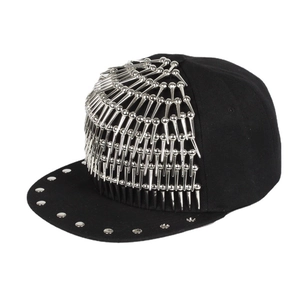 Punk Baseball Cap Black Cotton Canvas With Metal Spikes And Rivets Adjustable Snapback Hip Hop Rock Goth Unisex