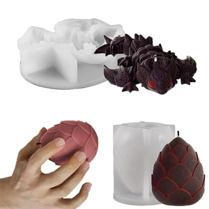 3D Dragon Silicone Mold Rose Dragon Egg Shape DIY Aromatherapy Candle Making Soap Resin Plaster Craft Decor