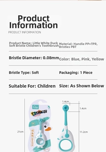 Detail of soft 0.08mm bristles and suction cup base on cartoon kids toothbrush