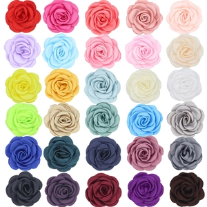 Satin Camellia Flower Handmade Burnt Edge Fabric Flowers For DIY Jewelry Making Hair Accessories Clothing Decoration Bag Material