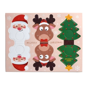 Cute Christmas lollypop decorative cards featuring Santa, Reindeer and Tree designs