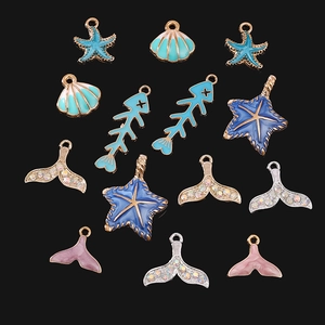 14 Stück maritime Anhänger wie Seesterne und Meerjungfrauenschwänze für DIY-Schmuck