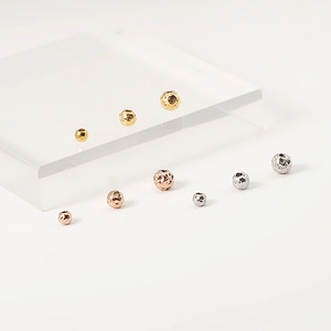 Hammered stainless steel spacer beads in gold silver and rose gold for DIY jewelry