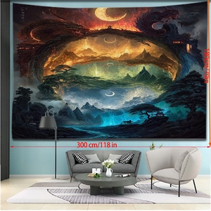 Detailansicht eines großen Wandteppichs mit den Maßen 300x180cm für moderne Deko