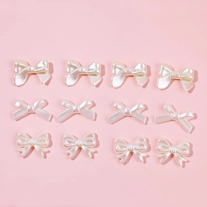 Bowknot Resin Beads Faux Artificial Pearl Luster Charm For DIY Jewelry Making Phone Chain Hair Accessories Cute Sweet Kawaii
