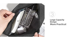 Detailed macro view showing the spacious interior and waterproof fabric of the travel bag