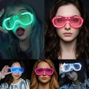 Colorful LED shutter glasses in green red and blue for vibrant party atmosphere