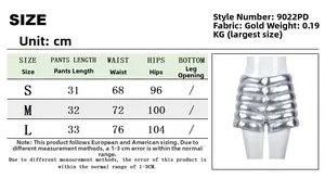 Detailed size chart for high elasticity water-resistant padded thermal pants with measurements