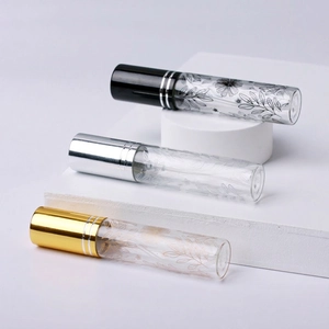 Set di flaconi spray per profumo da 10 ml in vetro con stampa di foglie e tappi