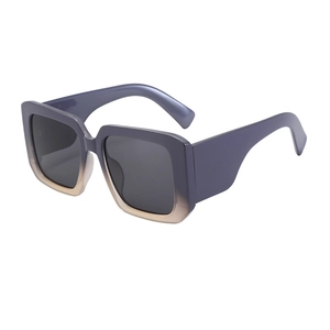 Y2K oversized square sunglasses with vertical purple to light brown gradient frame