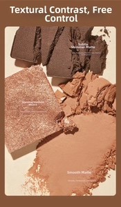 Primer plano macro de paleta de sombras chocolate mostrando texturas mates y brillo