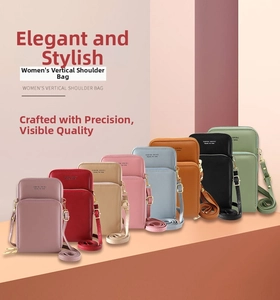 Detailed multi-color display of high-capacity vertical crossbody bags with dual zippers