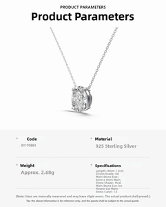 Detail of 925 sterling silver necklace with 1.5CT ice-cut gemstone and adjustable chain