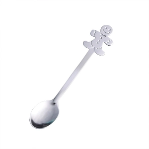 Gingerbread man stainless steel spoon with polished finish for Christmas festival