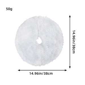 Mini white plush Christmas tree skirt, 14.96 inch diameter, lightweight decorative accessory