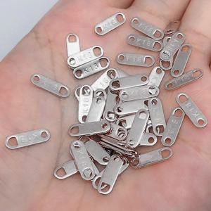 Silver stainless steel 18K engraved small metal tags for DIY jewelry making accessories